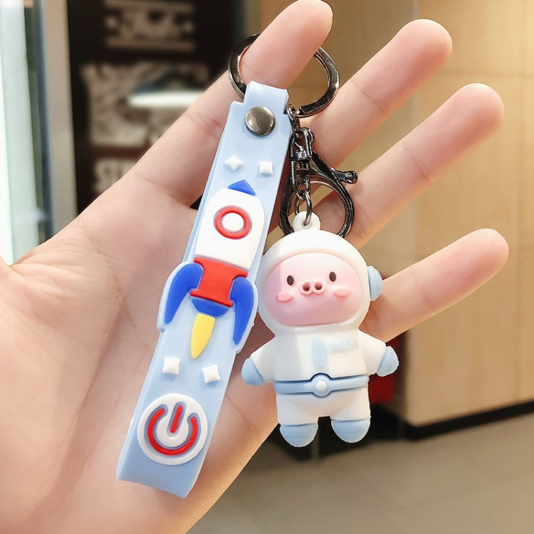 5 PCS Space Astronautical Piggy Keychain Cartoon Pendant