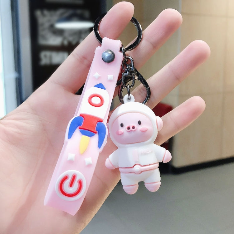 5 PCS Space Astronautical Piggy Keychain Cartoon Pendant
