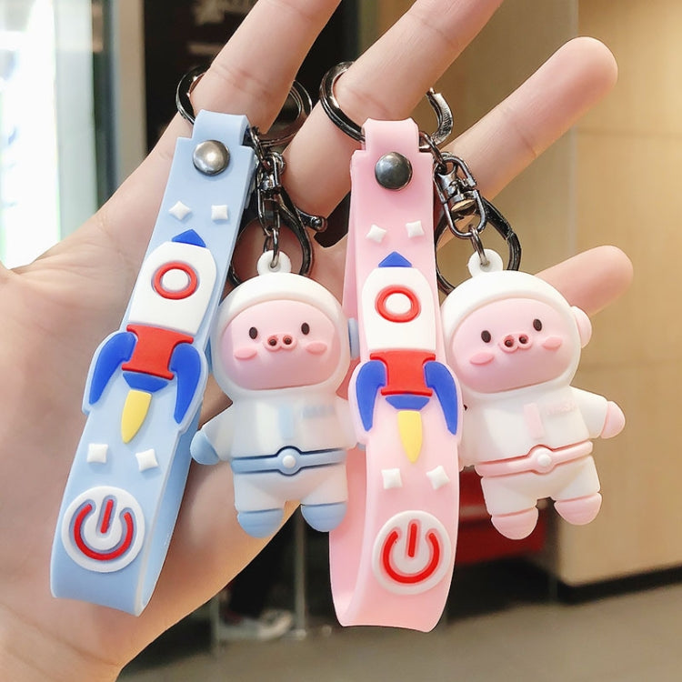 5 PCS Space Astronautical Piggy Keychain Cartoon Pendant