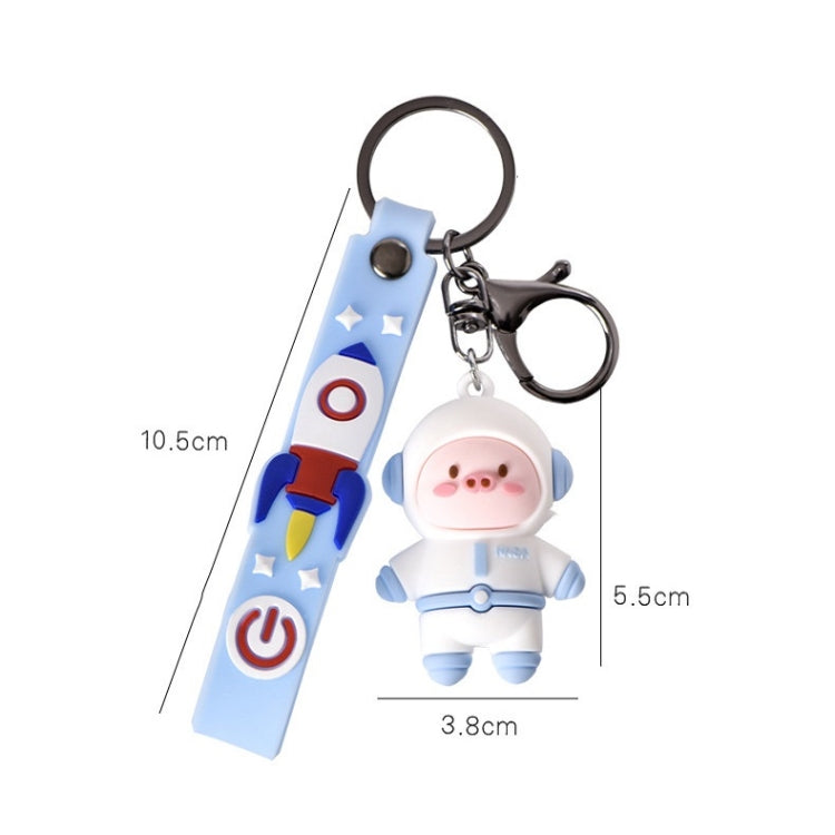5 PCS Space Astronautical Piggy Keychain Cartoon Pendant