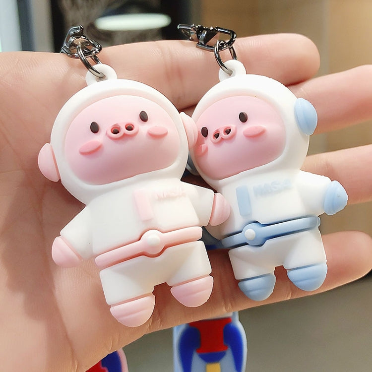 5 PCS Space Astronautical Piggy Keychain Cartoon Pendant