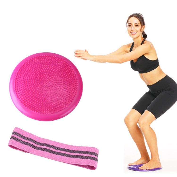 2 in 1 Yoga Balance Mat + Squat Resistance Band Fitness Exercise Equipment Set