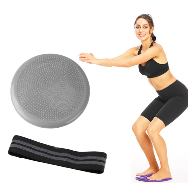 2 in 1 Yoga Balance Mat + Squat Resistance Band Fitness Exercise Equipment Set