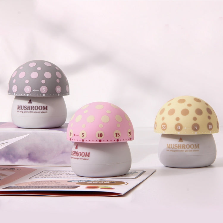 Cute Little Mushroom Mechanical Timer Kitchen Household Timer Student Reminder Random Color Delivery