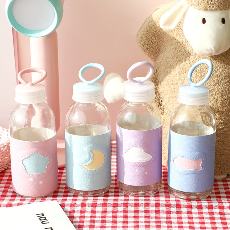 2 PCS Portable Cute Water Cup Leather Insulated Glass Cup with Leather Case