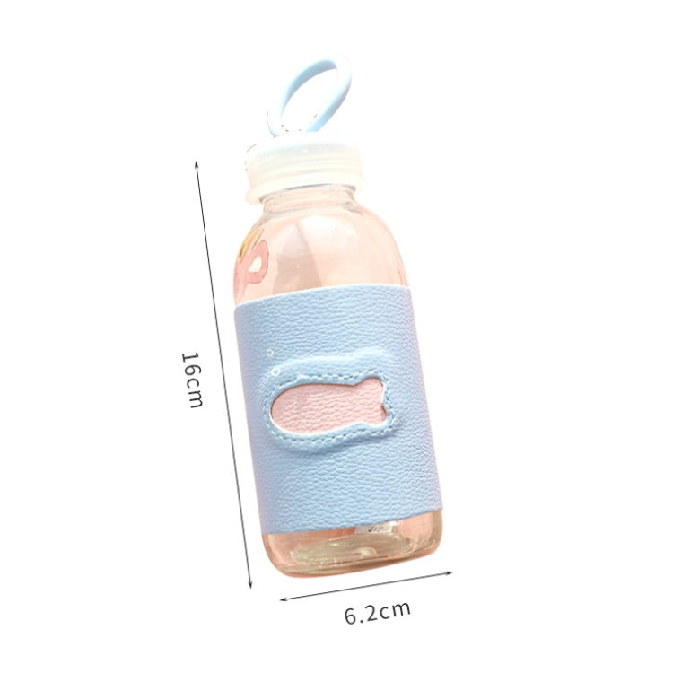 2 PCS Portable Cute Water Cup Leather Insulated Glass Cup with Leather Case