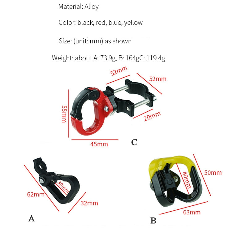 2 PCS For Ninebot MAX G30 Scooter Accessories Aluminum Alloy Hook Rod Hook, Specification: Single Hook (Black Red)
