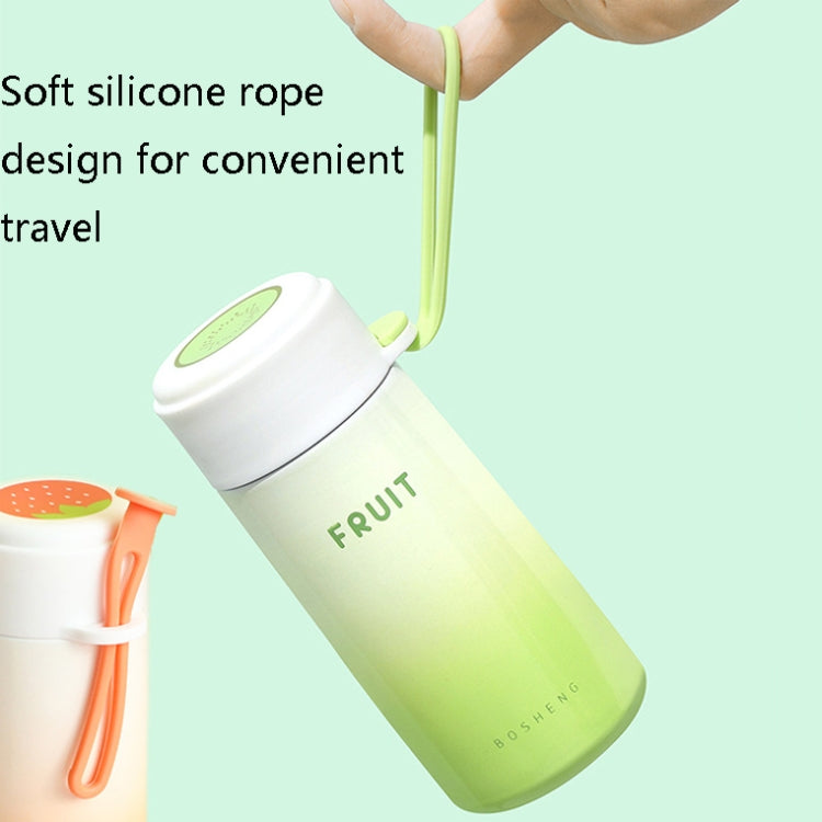 304 Stainless Steel Fruit Cup Cover Insulation Cup Gradual Color Portable Water Cup with Rope, Capacity: 300ml