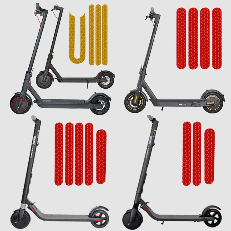 5 PCS Scooter Stickers Reflective Cursor Scooter Mudguard Reflective Sticker For Ninebot Max G30 (Yellow)