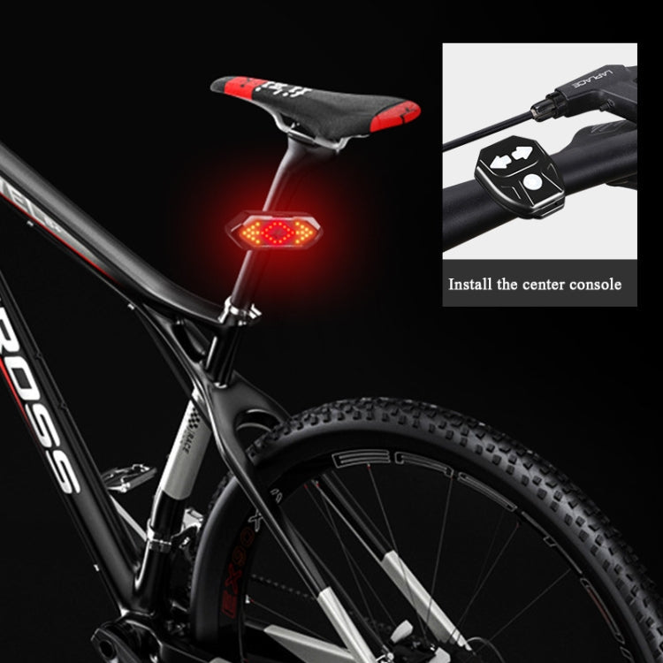 Remote Steering Tail Light USB Rechargeable Mountain Bike Waterproof Night Riding 32LED Bicycle With Horn Warning Light(Black)