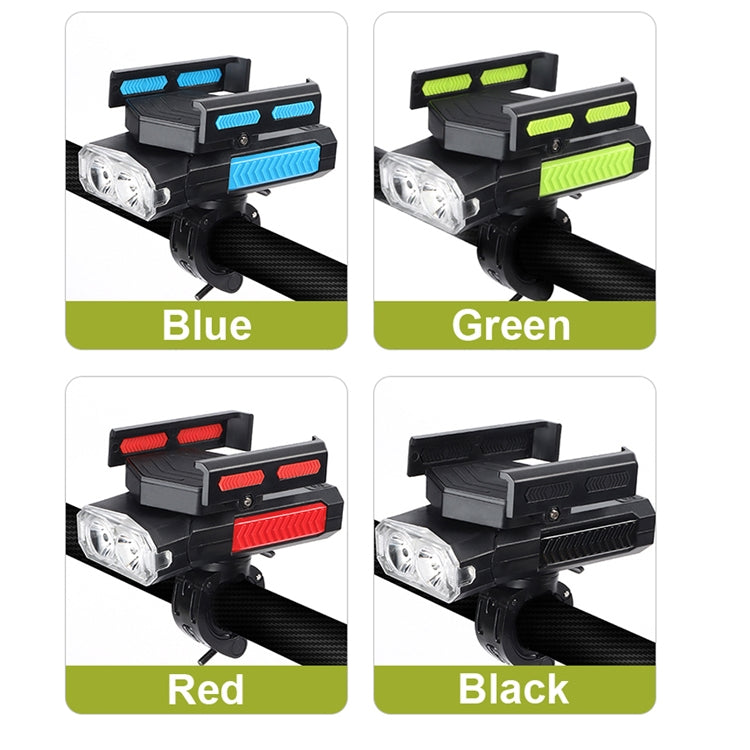 MT-001 5 in 1 Outdoor Cycling Bike Front Light With Emergency Light & Horn Bracket, 4000 mAh (Blue Black)