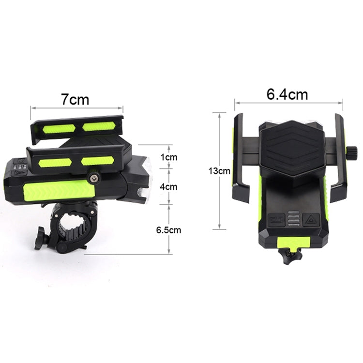MT-001 5 in 1 Outdoor Cycling Bike Front Light With Emergency Light & Horn Bracket, 2000 mAh (Black)