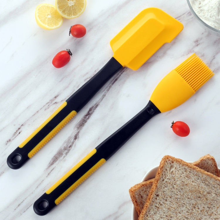 2 in 1 Baked Scraper High Temperature Resistance Silicone Butter Blade Cake Cream Smear Brush Set