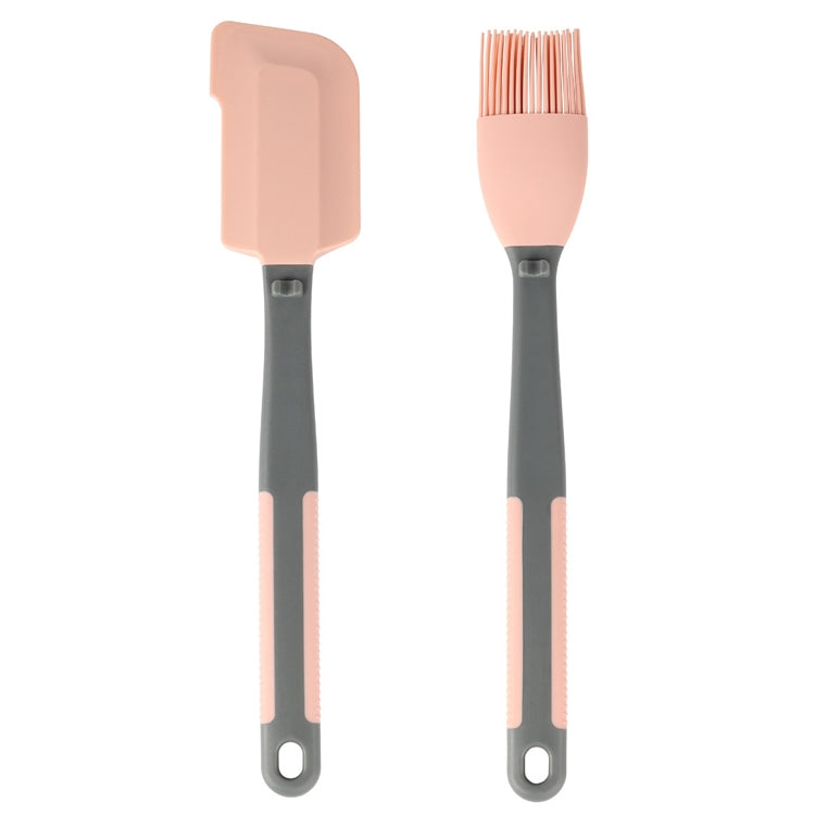 2 in 1 Baked Scraper High Temperature Resistance Silicone Butter Blade Cake Cream Smear Brush Set