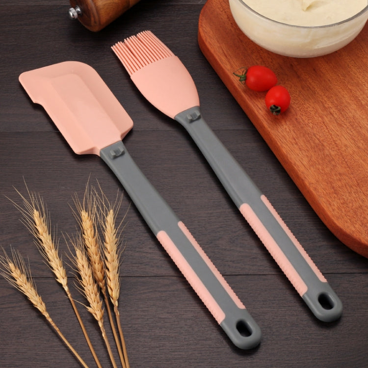 2 in 1 Baked Scraper High Temperature Resistance Silicone Butter Blade Cake Cream Smear Brush Set