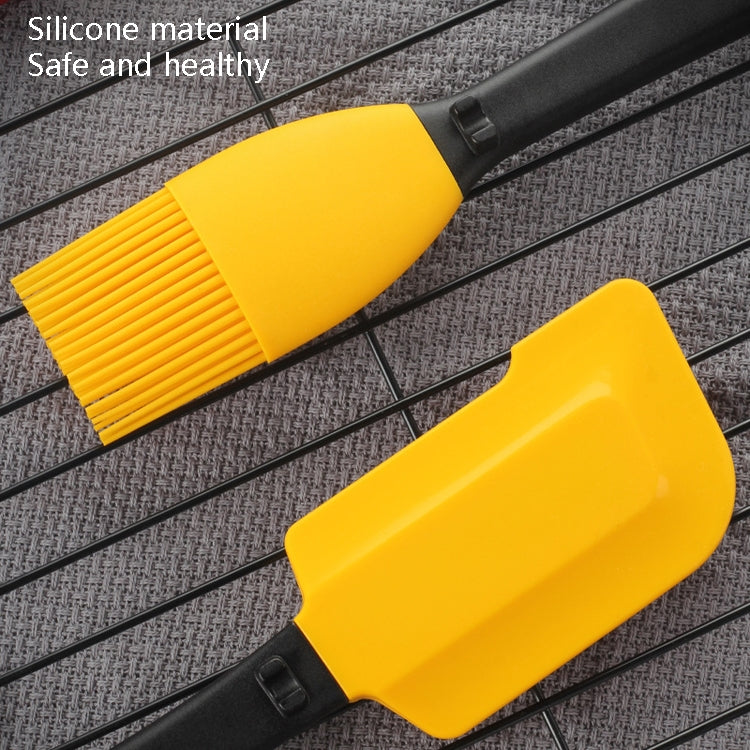 2 in 1 Baked Scraper High Temperature Resistance Silicone Butter Blade Cake Cream Smear Brush Set