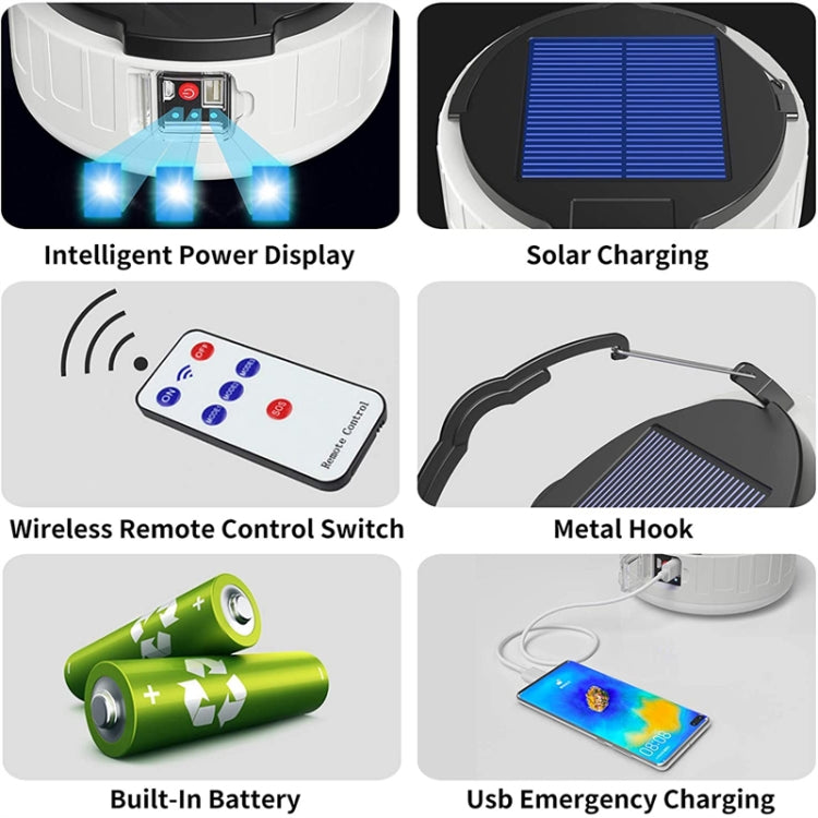 HB209 Solar Power With RC 100W 37 LED Household Emergency Light Mobile Night Market Light Camping Light