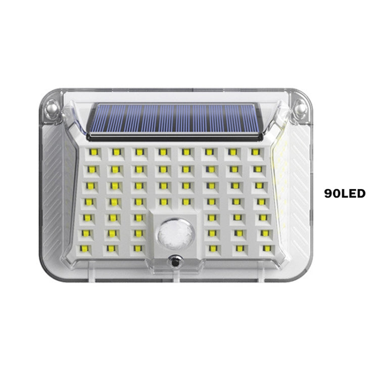 90 LED Solar Wall Light Garden Four-Sided Luminous Solar Light Human Body Induction Waterproof Outdoor Light