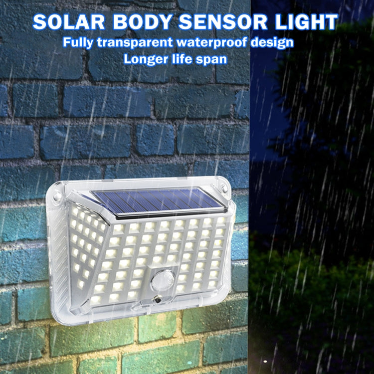 66 COB Solar Wall Light Garden Four-Sided Luminous Solar Light Human Body Induction Waterproof Outdoor Light