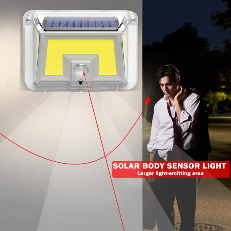 66 COB Solar Wall Light Garden Four-Sided Luminous Solar Light Human Body Induction Waterproof Outdoor Light