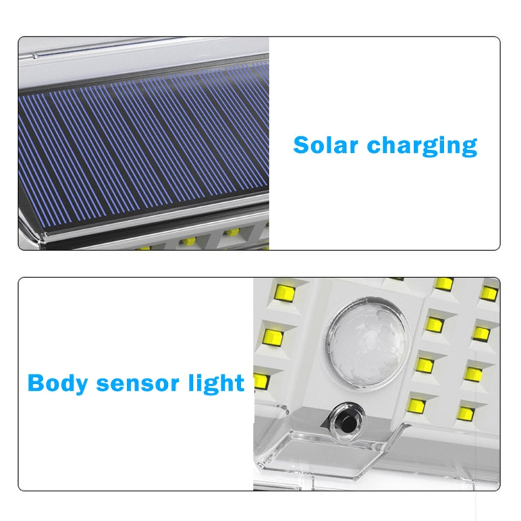 66 COB Solar Wall Light Garden Four-Sided Luminous Solar Light Human Body Induction Waterproof Outdoor Light