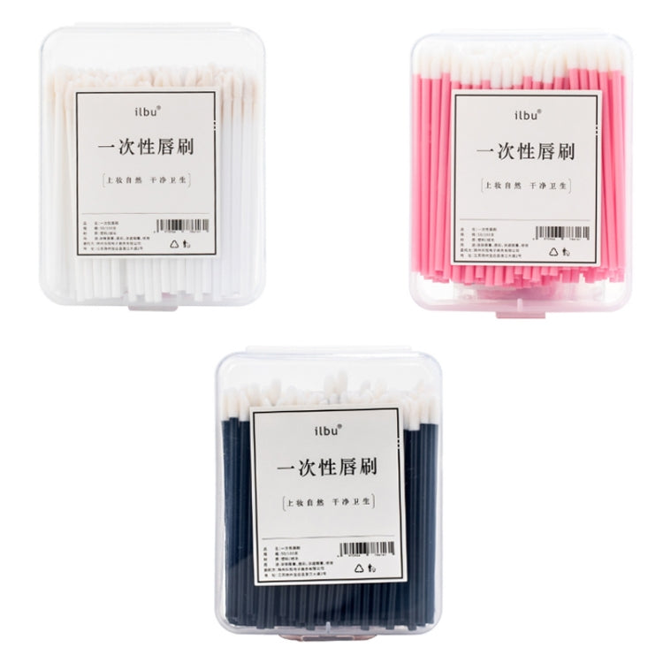 Ilbu 2 Packs Disposable Portable Lip Brush Stick Beginner Lipstick Glaze Lip Liner Stick, Specification: 50PCS/Packs(Black)