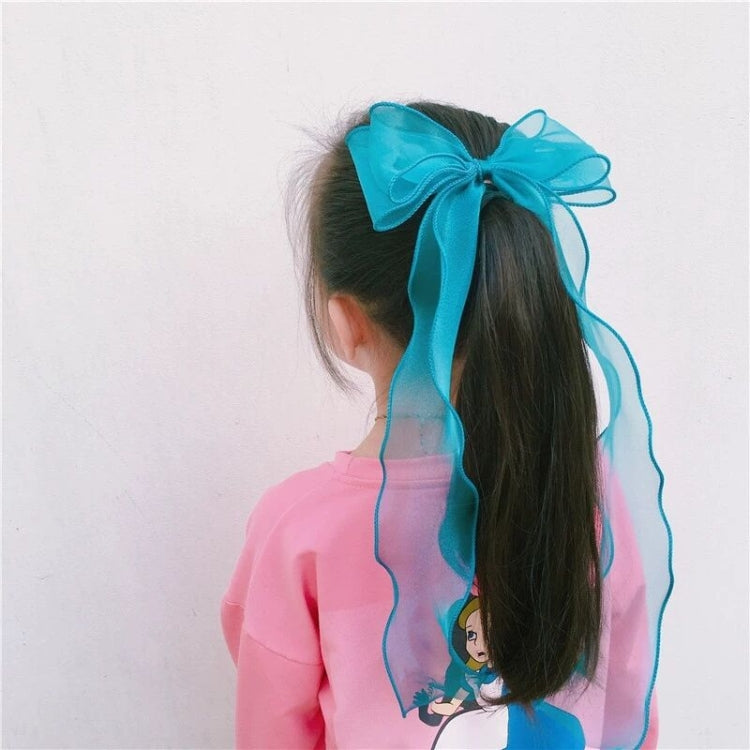 10 PCS Girls Long Ribbon Bow Hairpin Princess Braided Hair Headdress