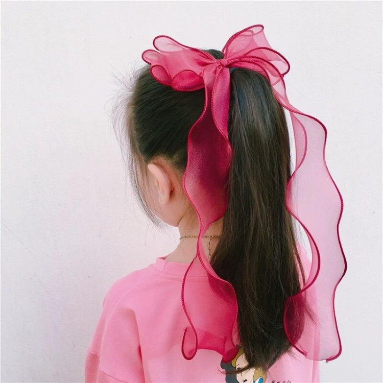 10 PCS Girls Long Ribbon Bow Hairpin Princess Braided Hair Headdress