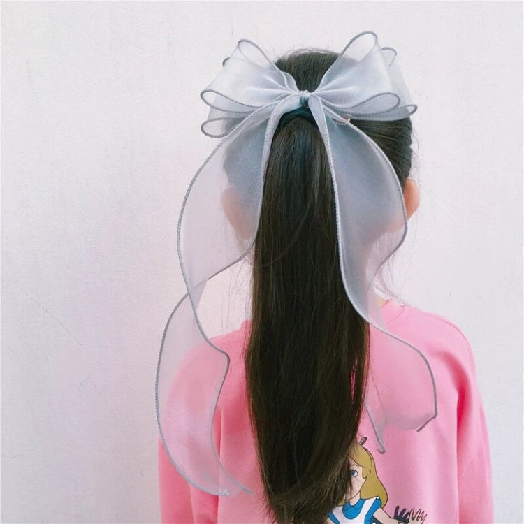 10 PCS Girls Long Ribbon Bow Hairpin Princess Braided Hair Headdress