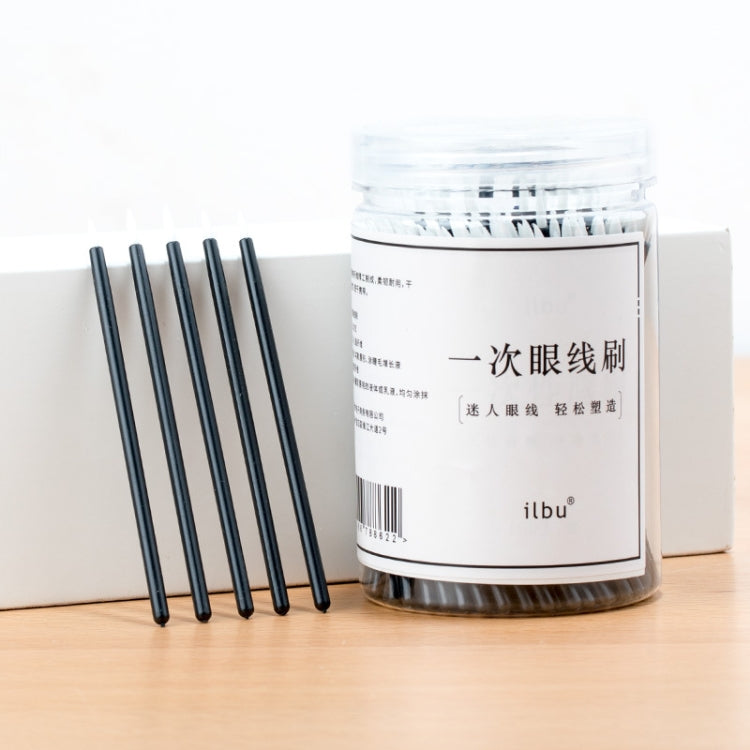 Ilbu 2 Packs Disposable Eyeliner Brush Fine Soft Bristles Portable Spiral Brush For Makeup Artist, Specification: 100PCS(Black)