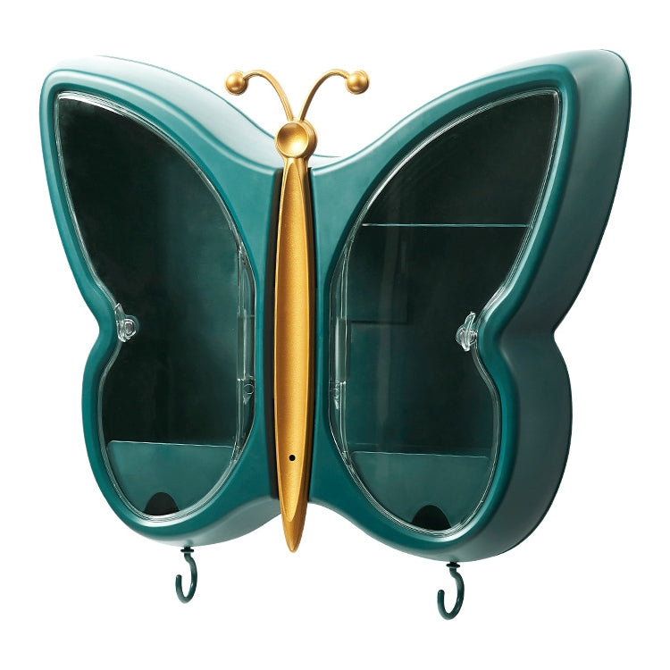 Butterfly Shape Cosmetic Storage Box Wall Hanging Dust-Proof Bathroom Rack