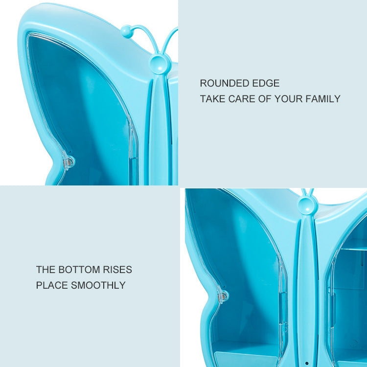 Butterfly Shape Cosmetic Storage Box Wall Hanging Dust-Proof Bathroom Rack