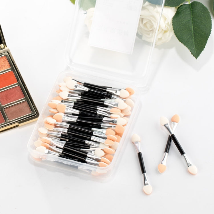 3 Packs Double-Head Sponge Portable Boxed Eyeshadow Stick Lazy Beginner Eye Makeup Tool, Specification: 50PCS/Box(Aluminum Stick)