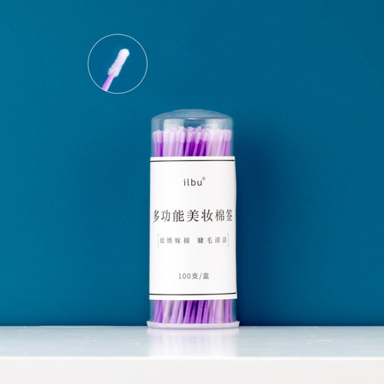 5 PCS Makeup Disposable Nano Cotton Swabs Semi-permanent Tattoo Beauty Cleansing Swabs, Specification: Small Purple/100PCS/Box