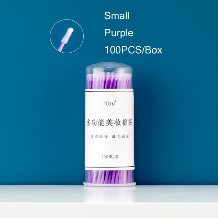 5 PCS Makeup Disposable Nano Cotton Swabs Semi-permanent Tattoo Beauty Cleansing Swabs, Specification: Small Purple/100PCS/Box