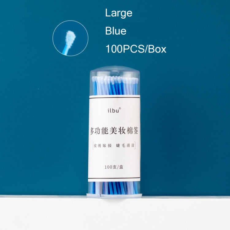 5 PCS Makeup Disposable Nano Cotton Swabs Semi-permanent Tattoo Beauty Cleansing Swabs, Specification: Large Blue/100PCS/Box