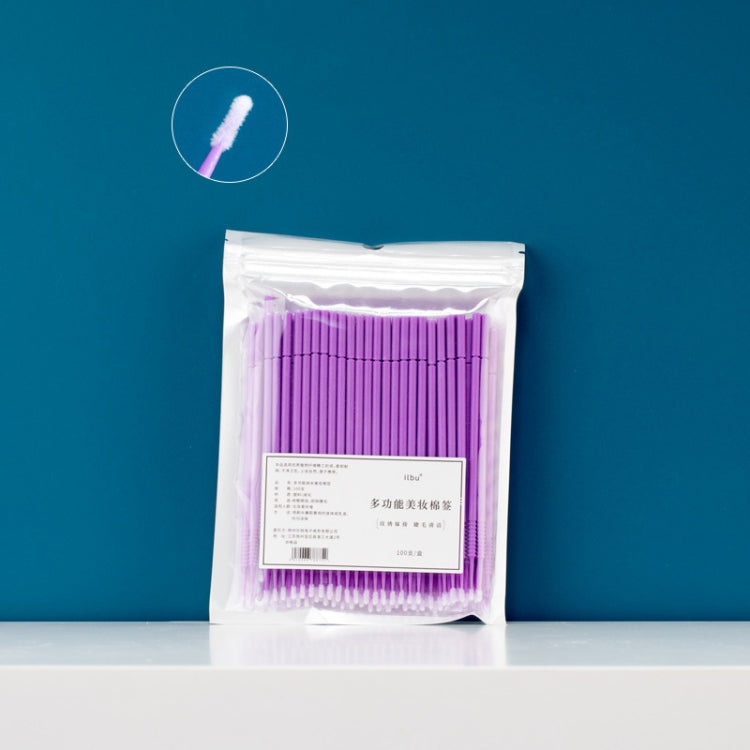 5 PCS Makeup Disposable Nano Cotton Swabs Semi-permanent Tattoo Beauty Cleansing Swabs, Specification: Small Purple/100PCS/Bag