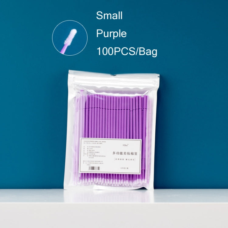 5 PCS Makeup Disposable Nano Cotton Swabs Semi-permanent Tattoo Beauty Cleansing Swabs, Specification: Small Purple/100PCS/Bag