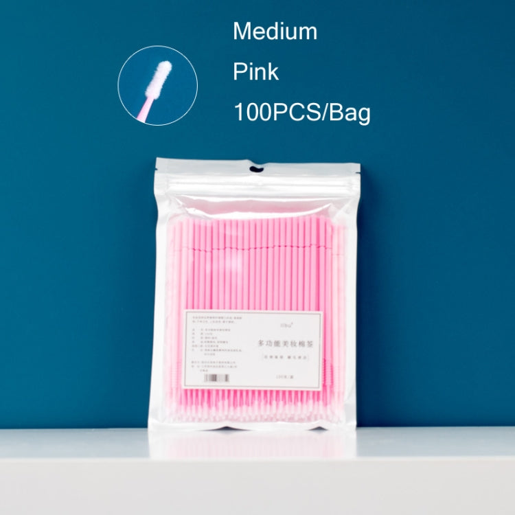 5 PCS Makeup Disposable Nano Cotton Swabs Semi-permanent Tattoo Beauty Cleansing Swabs, Specification: Medium Pink/100PCS/Bag