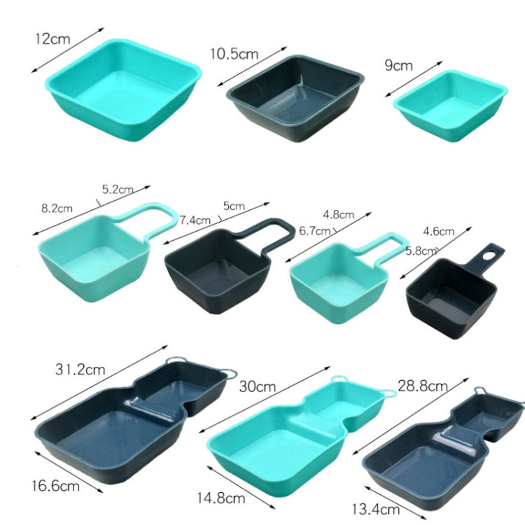 2 Sets 10 in 1 Storage Rainbow Plate Fruit Snack Plate Multi-Measuring Spoon
