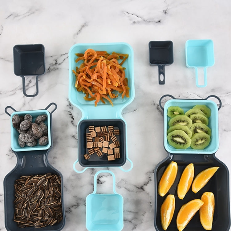 2 Sets 10 in 1 Storage Rainbow Plate Fruit Snack Plate Multi-Measuring Spoon