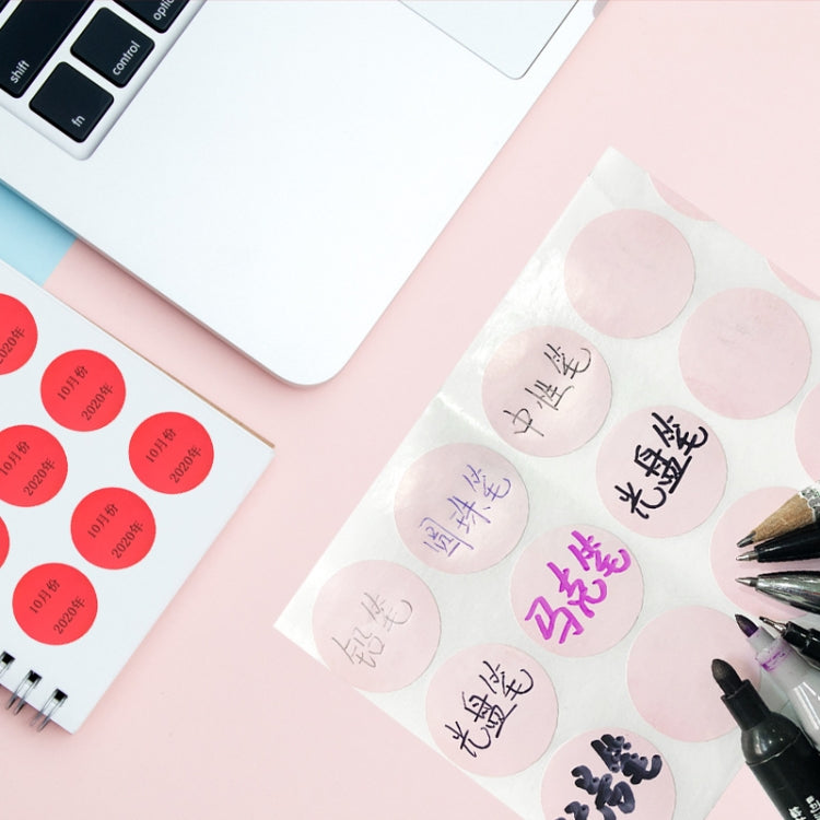 Color High-Viscosity Coated Paper Sticker Round Sticker,Random Color Delivery, Size: Diameter 25mm