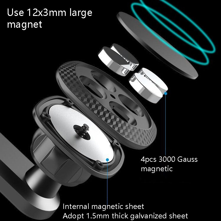 A-010 Car Mobile Phone Bracket Outlet Magnet Universal Extended Bracket, Colour: Black Metal Plating