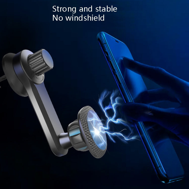 A-010 Car Mobile Phone Bracket Outlet Magnet Universal Extended Bracket, Colour: Black Metal Plating