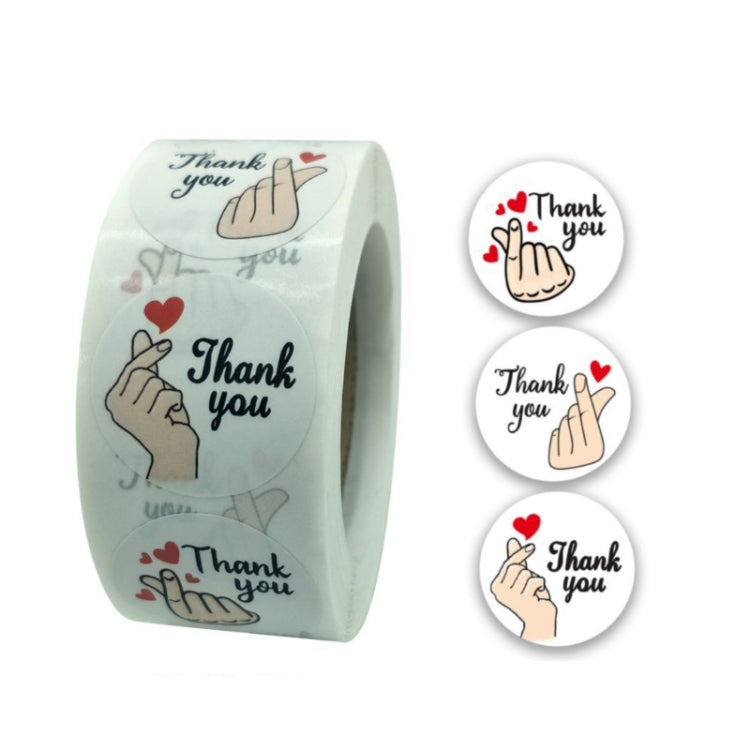 10 Rolls Thank You Floral Sticker Wedding Gift Decoration Sticker, Size: 2.5cm / 1 Inch