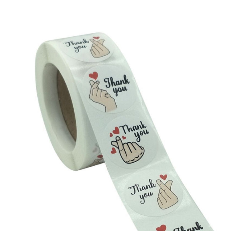10 Rolls Thank You Floral Sticker Wedding Gift Decoration Sticker, Size: 2.5cm / 1 Inch