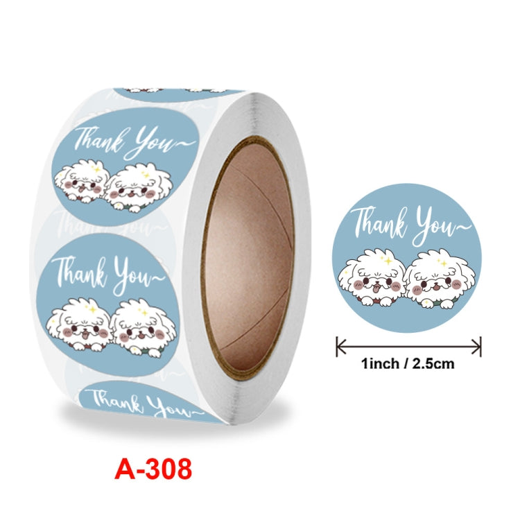 10 Rolls Seal Sticker Thank You Cute Animal Sticker Crafts Holiday Decoration Sticker, Size: 2.5cm / 1 Inch