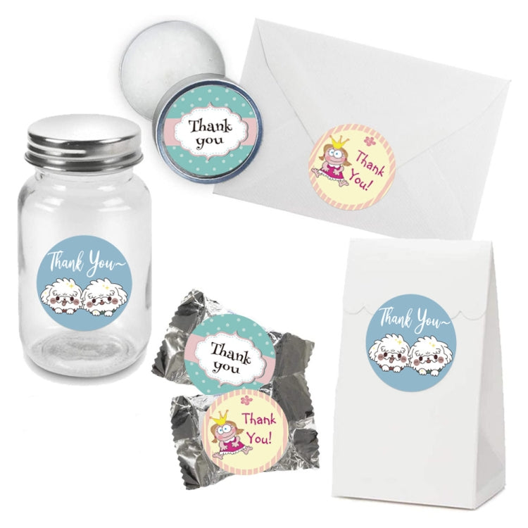 10 Rolls Seal Sticker Thank You Cute Animal Sticker Crafts Holiday Decoration Sticker, Size: 2.5cm / 1 Inch