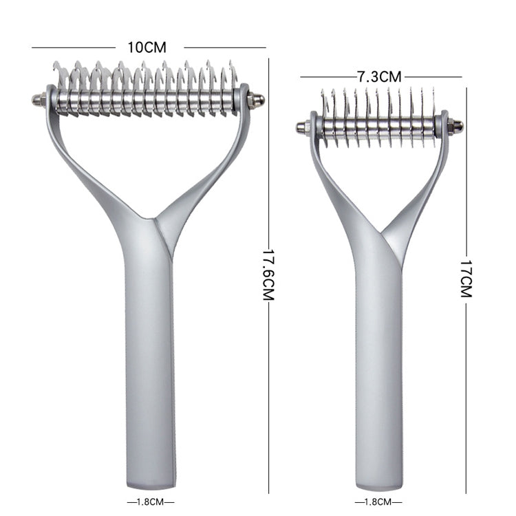 Pet Comb Zinc Alloy Double-Sided Cat Dog Cleaning Beauty Hair Removal Comb, Specification: Silver Small(Ordinary Packaging)