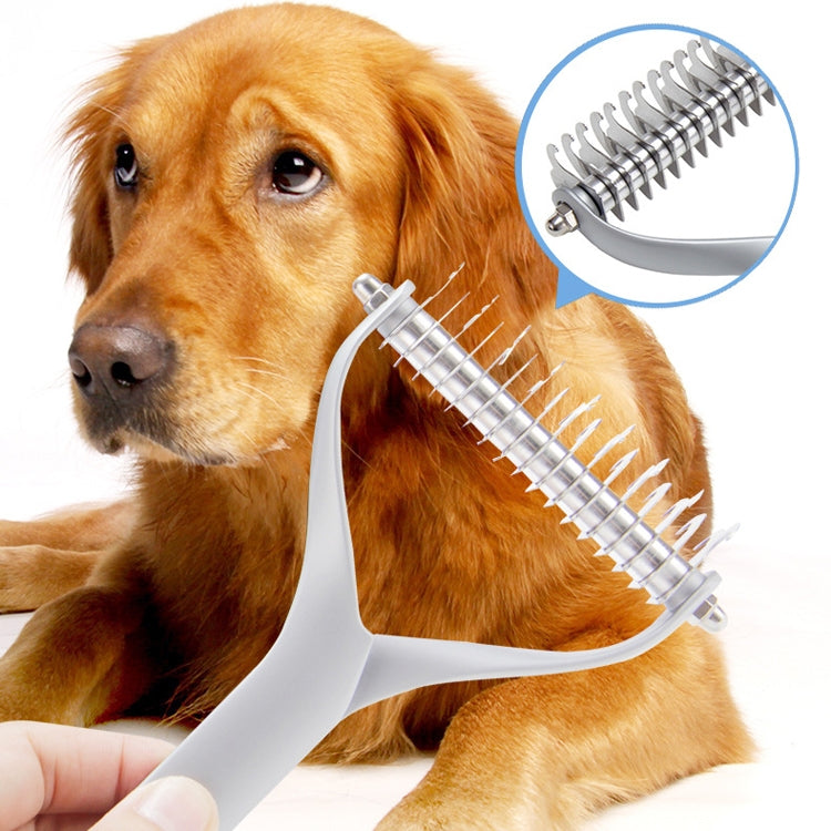 Pet Comb Zinc Alloy Double-Sided Cat Dog Cleaning Beauty Hair Removal Comb, Specification: Black Large(Ordinary Packaging)